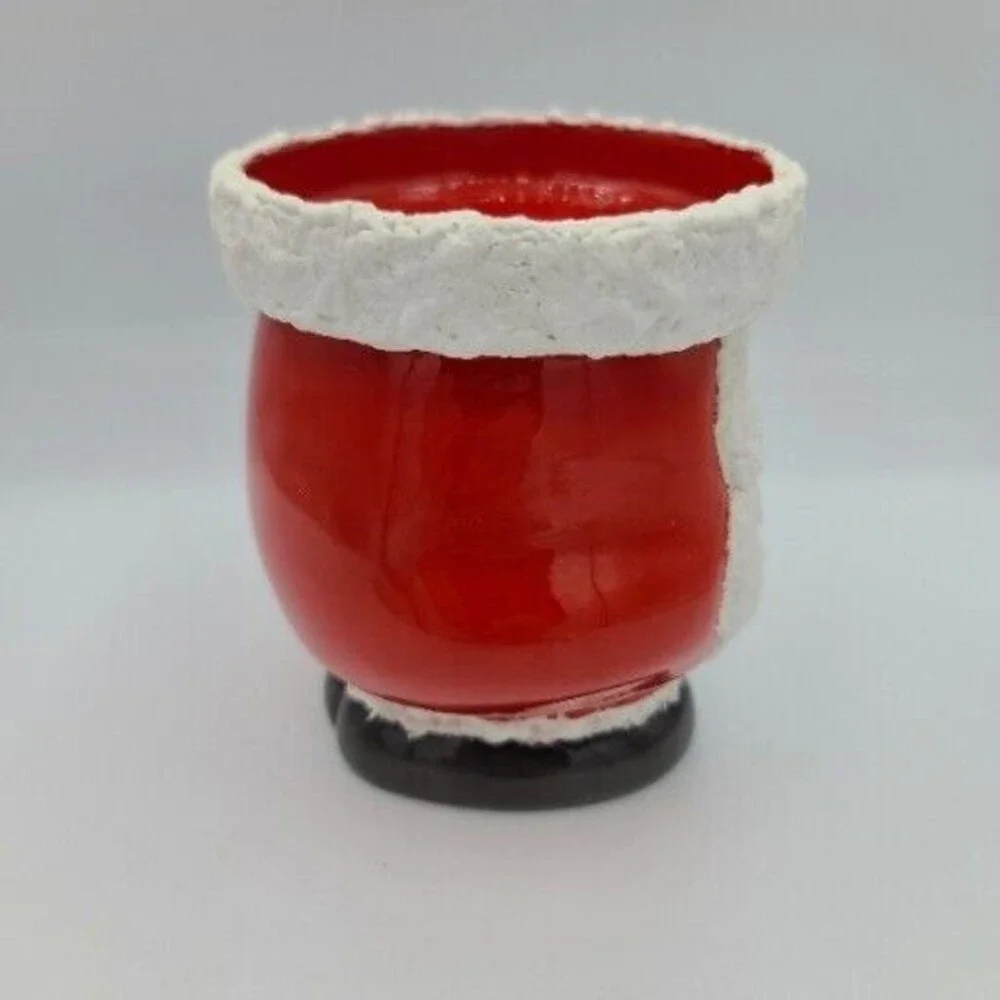 Ceramic Santa Pillar Candle Holder Christmas Figurine